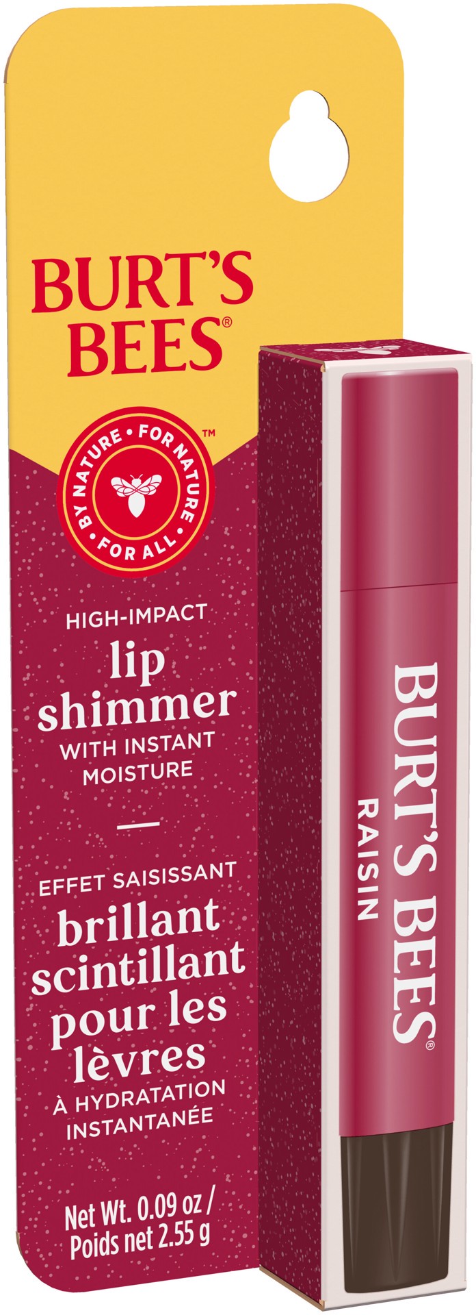 slide 3 of 5, Burt's Bees High-Impact Brilliant Scintillant Raisin Lip Shimmer with Instant Moisture 0.09 oz, 0.09 oz