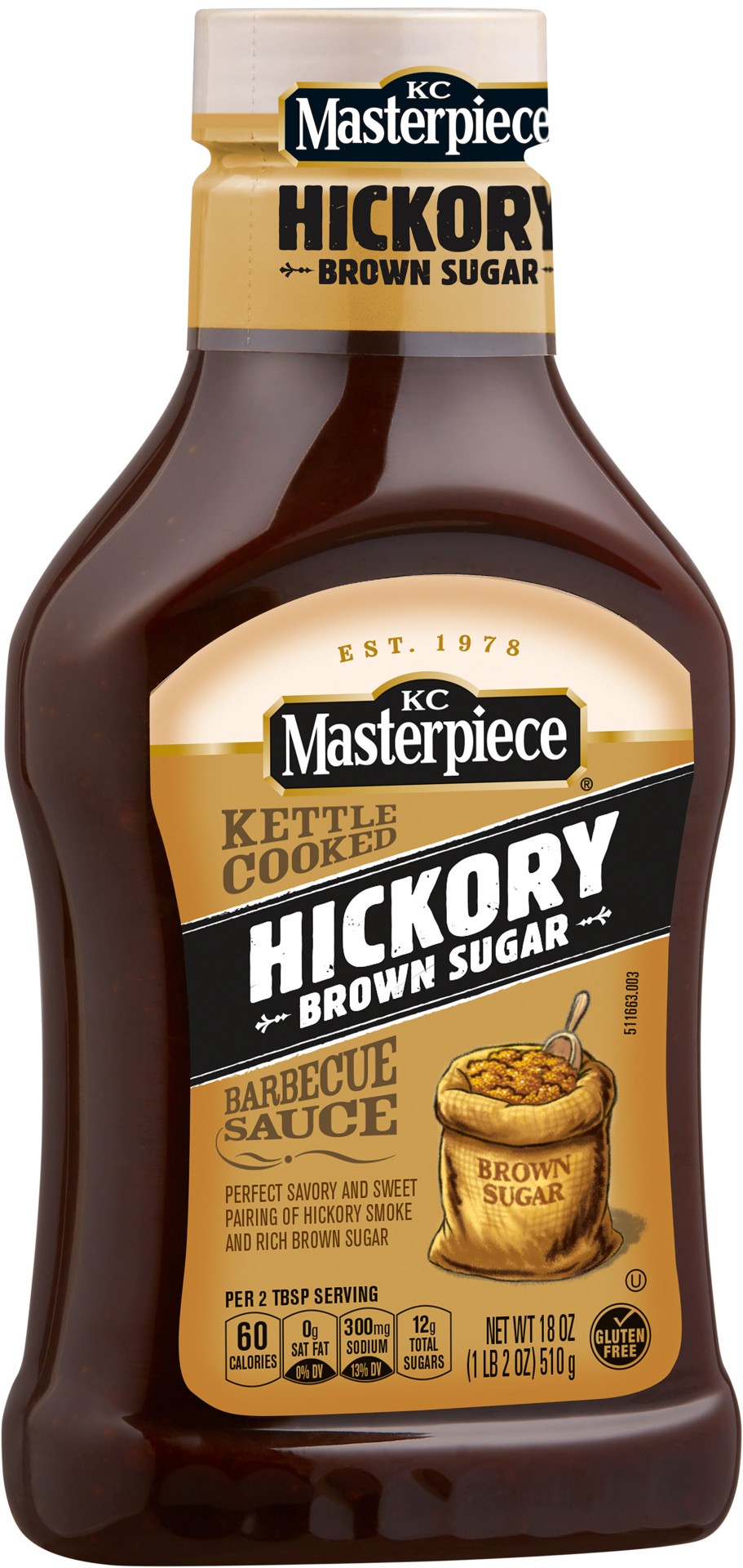slide 4 of 5, KC Masterpiece Kettle Cooked Hickory Brown Sugar Barbecue Sauce 18 oz, 18 oz