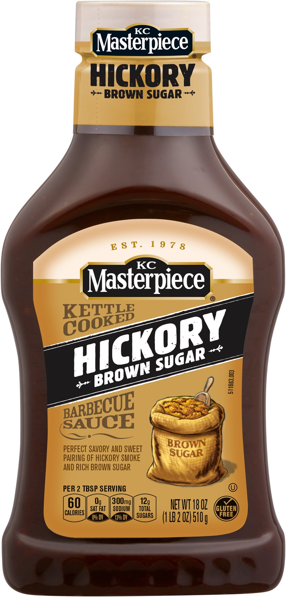 slide 1 of 5, KC Masterpiece Kettle Cooked Hickory Brown Sugar Barbecue Sauce 18 oz, 18 oz