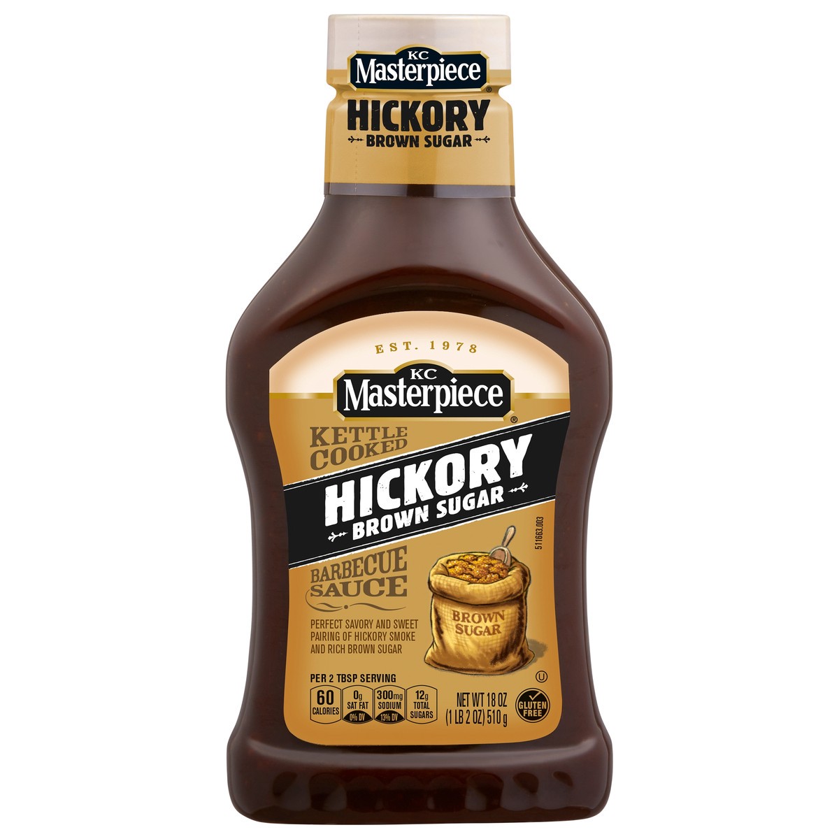 slide 1 of 5, KC Masterpiece Kettle Cooked Hickory Brown Sugar Barbecue Sauce 18 oz, 18 oz