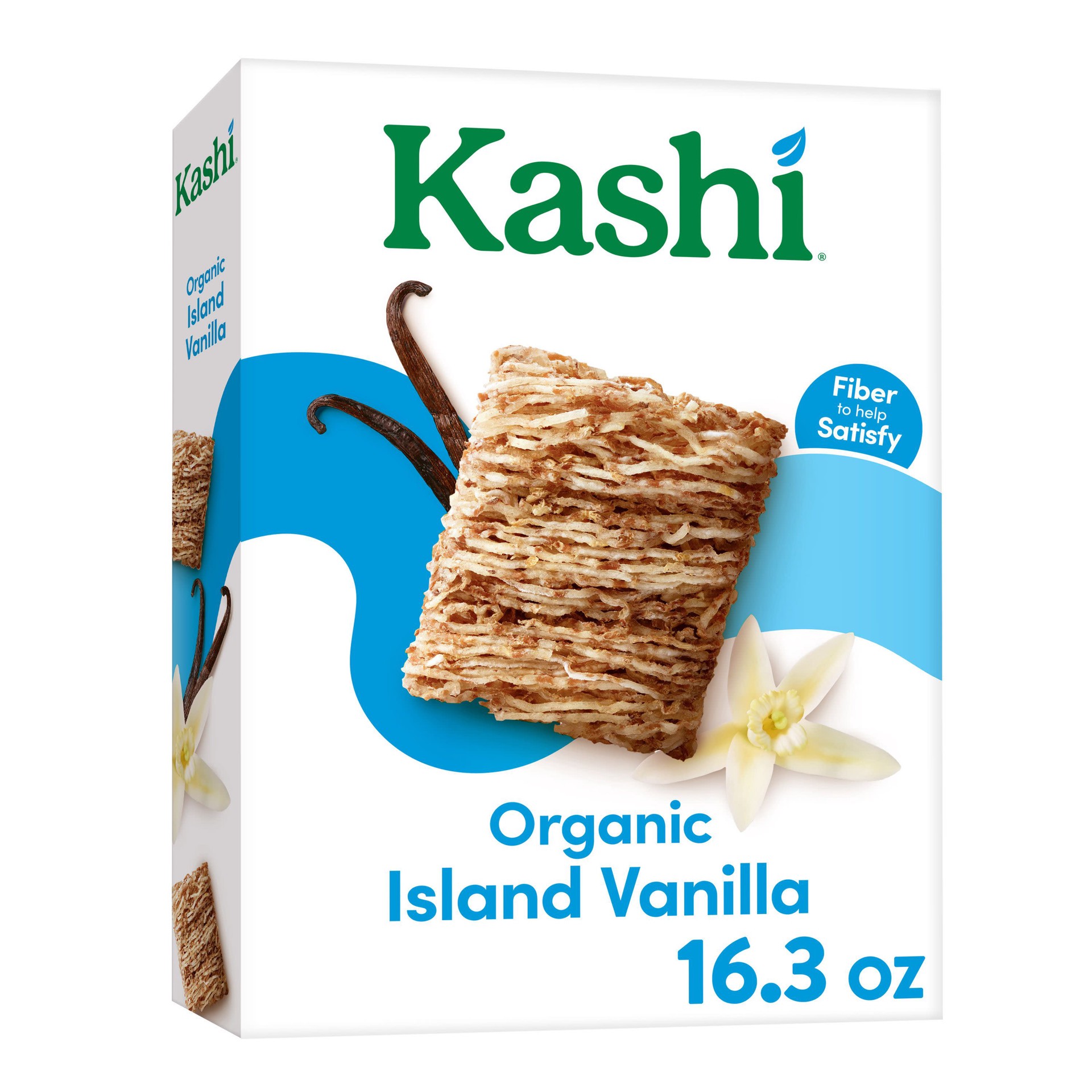 slide 1 of 5, Kashi Cold Breakfast Cereal, Vegan, Organic Fiber Cereal, Island Vanilla, 16.3oz Box, 1 Box, 16.3 oz