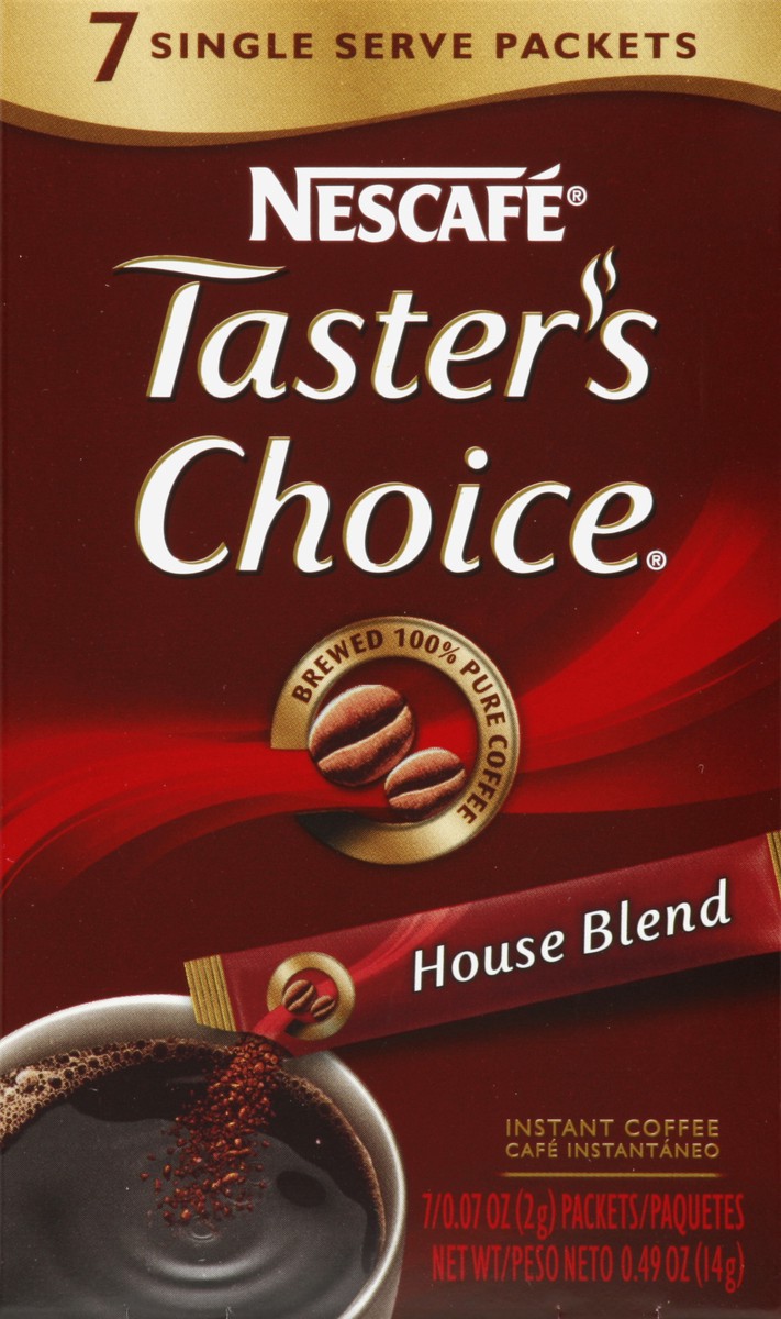 slide 4 of 5, Taster's Choice Coffee, Instant, House Blend, Single Serve Packets, 0.49 oz