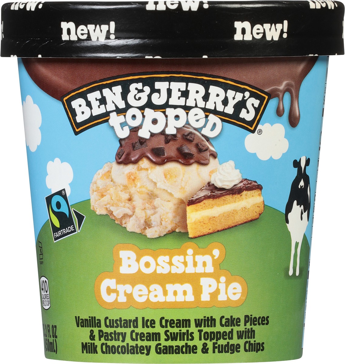 slide 3 of 4, Ben & Jerry's Ice Cream Pint Bossin' Cream Pie™ Topped Vanilla, 15.20 fl oz