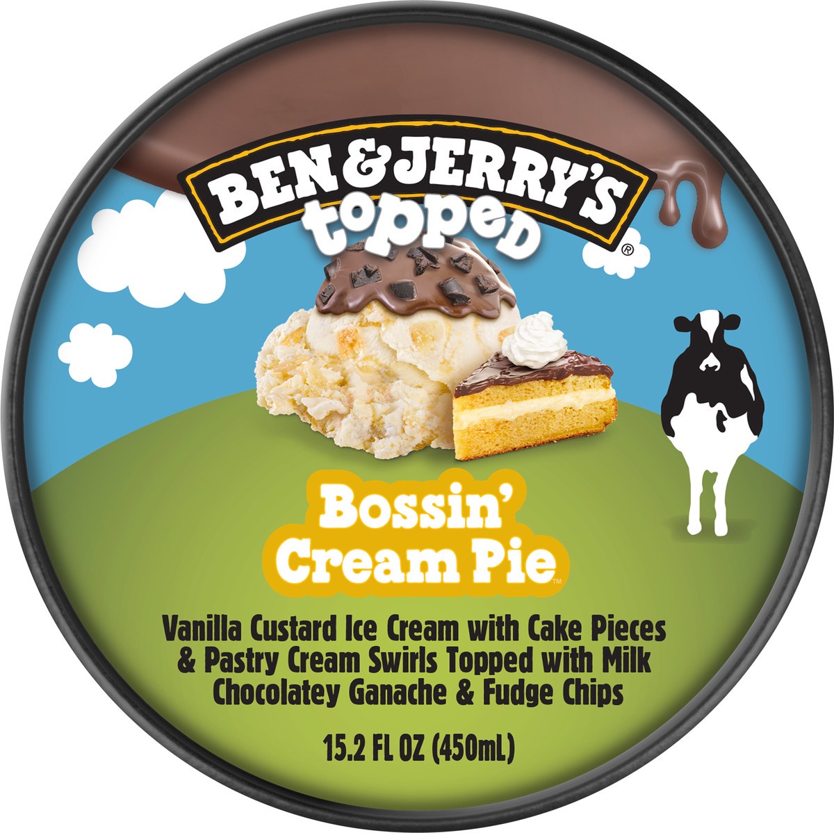 slide 4 of 4, Ben & Jerry's Ice Cream Pint Bossin' Cream Pie™ Topped Vanilla, 15.20 fl oz