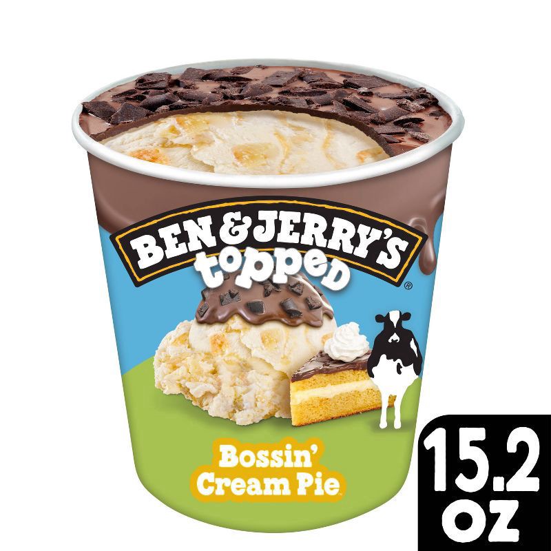 slide 1 of 4, Ben & Jerry's Ice Cream Pint Bossin' Cream Pie™ Topped Vanilla, 15.20 fl oz