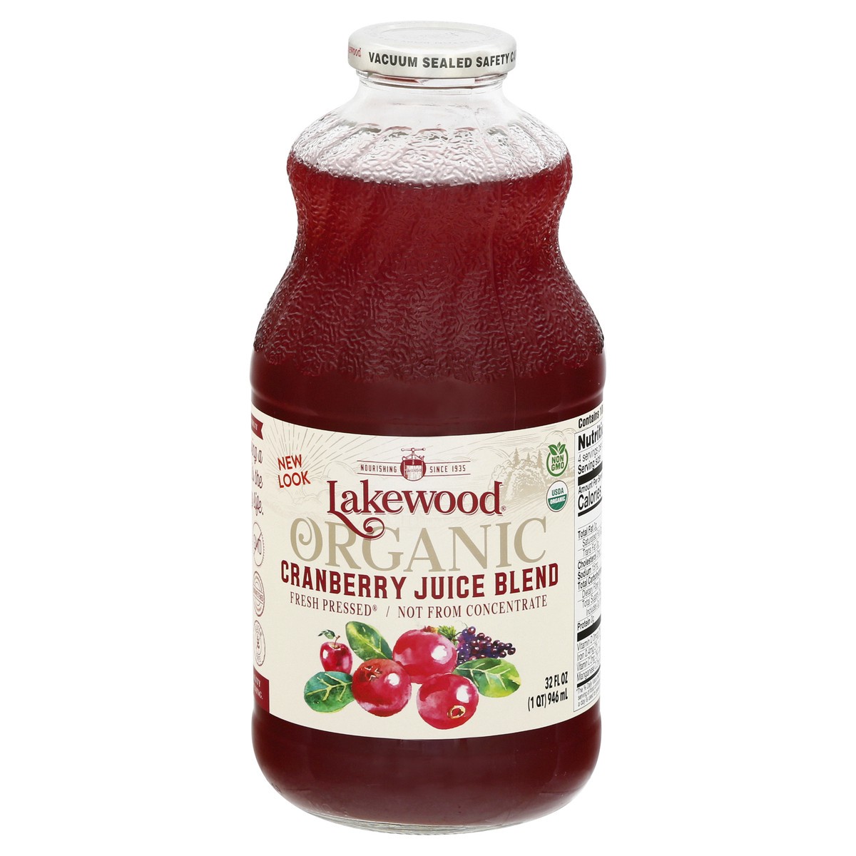 slide 1 of 9, Lakewood Cranberry Organic Juice 100%, 32 fl oz