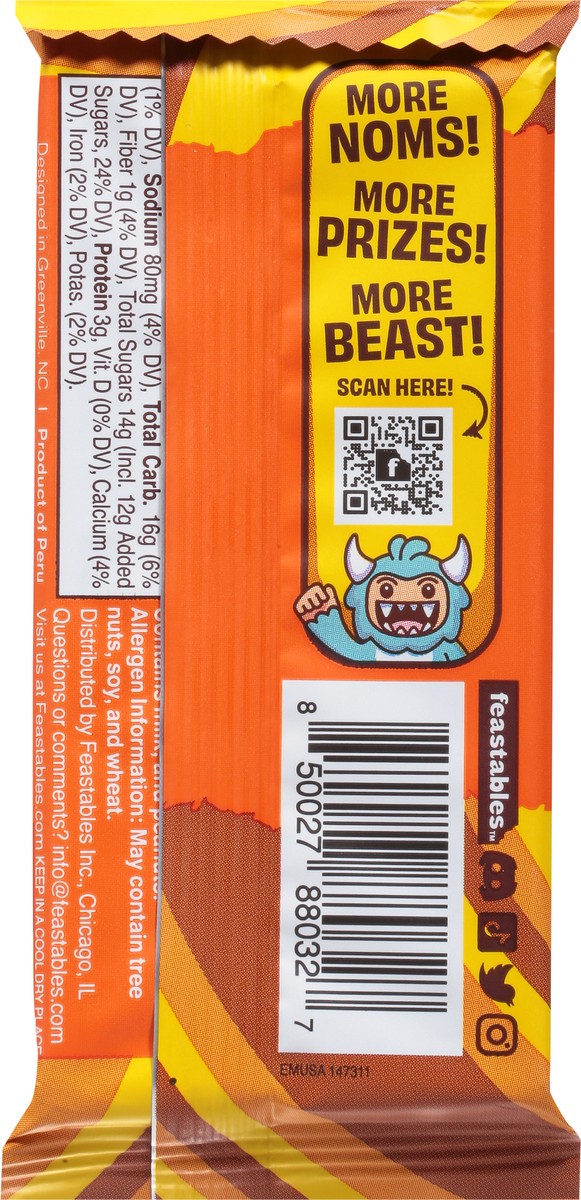 slide 3 of 9, Feastables Peanut Butter Milk Chocolate 1.24 oz, 1 ct