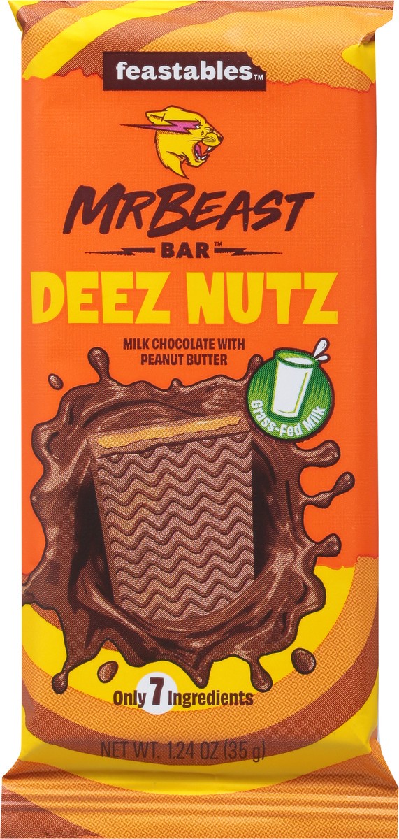 slide 2 of 9, Feastables Peanut Butter Milk Chocolate 1.24 oz, 1 ct