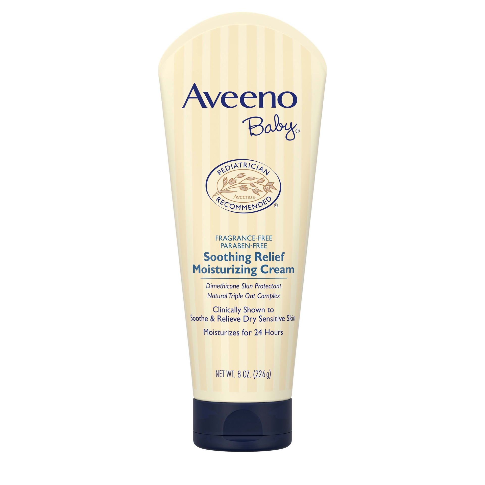 slide 5 of 5, Aveeno Soothing Relief Moisturizing Cream with Natural Oat Complex & Dimethicone, Hypoallergenic Baby Cream to Soothe & Relieve Dry, Sensitive Skin, Fragrance- & Paraben-Free, 8 oz, 8 oz