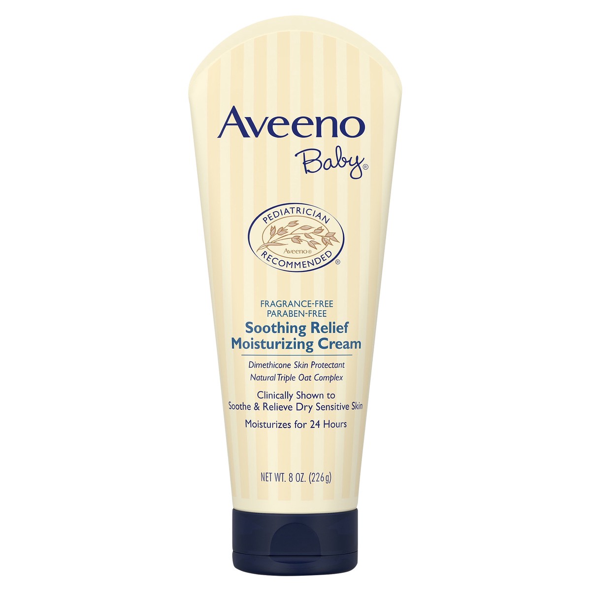 slide 1 of 5, Aveeno Soothing Relief Moisturizing Cream with Natural Oat Complex & Dimethicone, Hypoallergenic Baby Cream to Soothe & Relieve Dry, Sensitive Skin, Fragrance- & Paraben-Free, 8 oz, 8 oz