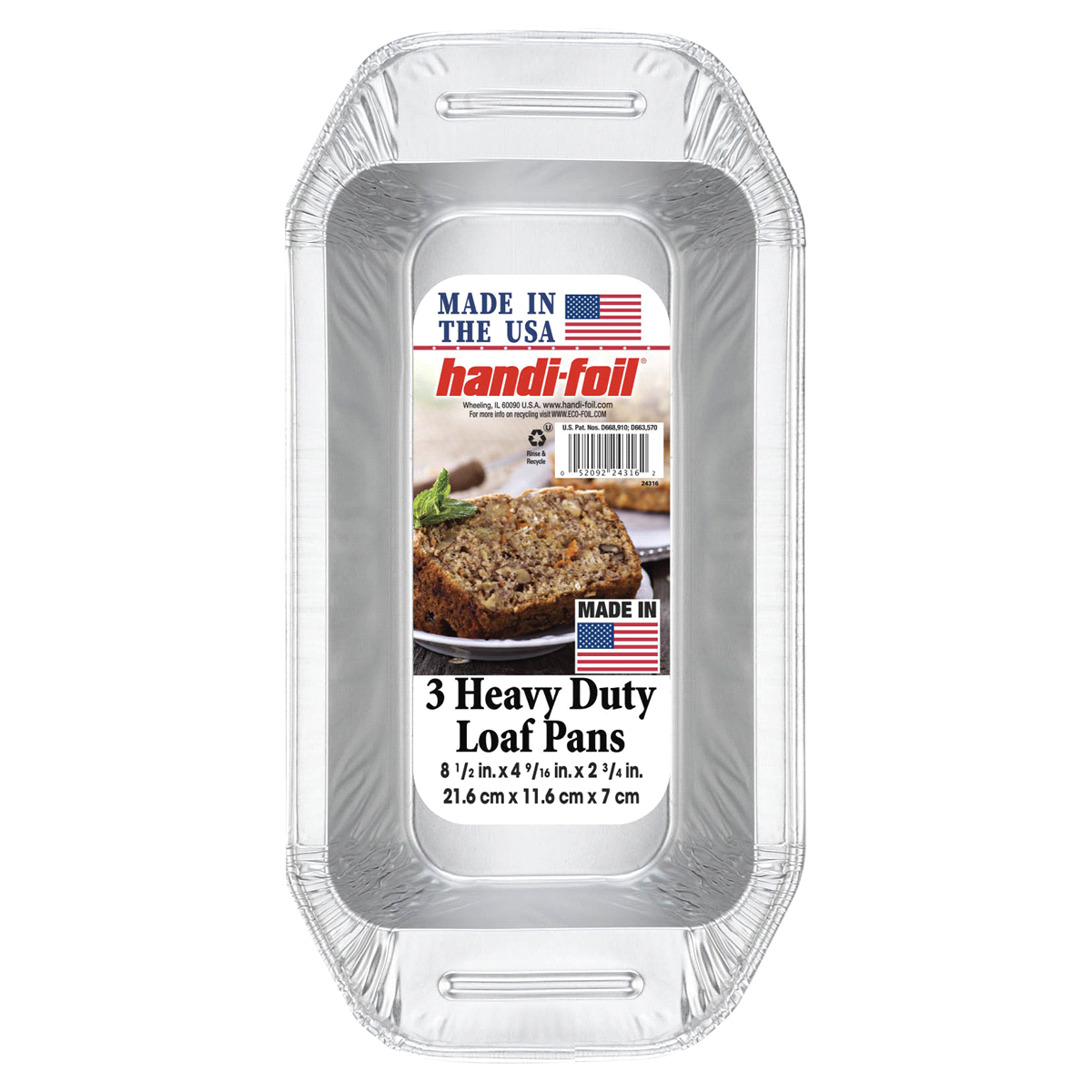 slide 1 of 1, Handi-foil Heavy Duty Loaf Pans, 3 ct