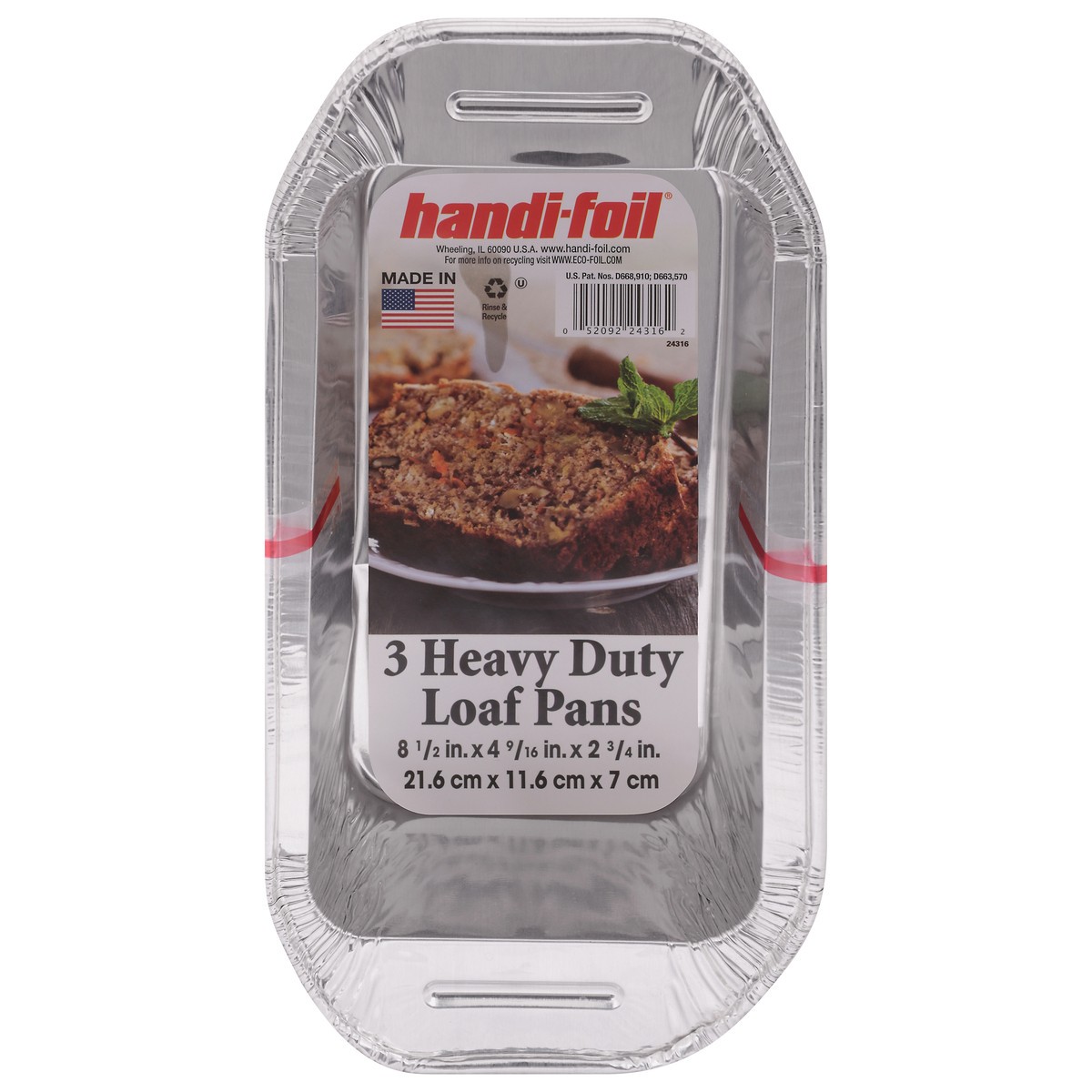 slide 1 of 9, Handi-foil Heavy Duty Loaf Pans 3 ea, 3 ct