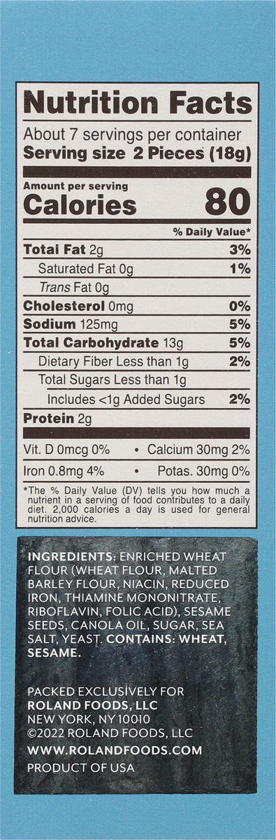 slide 9 of 9, Roland Susanna's Sesame Flatbrd, 5 oz