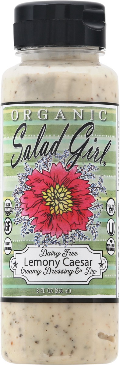 slide 1 of 12, Salad Girl Organic Dairy Free Lemony Caesar Creamy Dressing & Dip 8 oz, 8 oz
