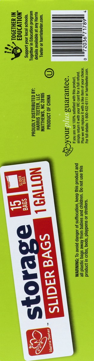 slide 2 of 5, Harris Teeter Slider Storage Bag Gallon, 15 ct