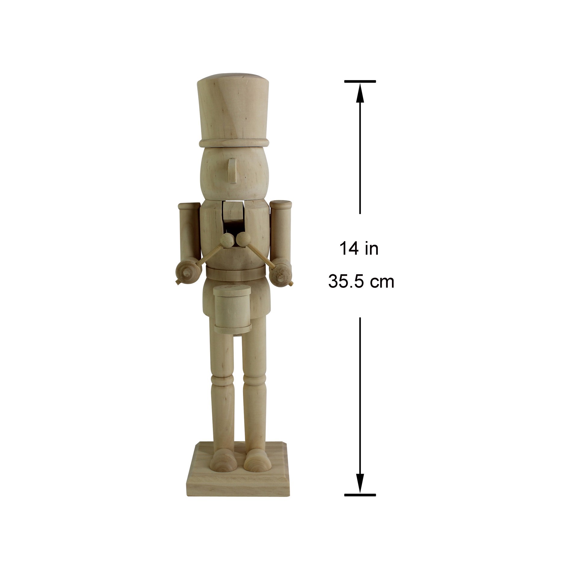 slide 2 of 5, 14" Drummer Diy Pinewood Nutcracker By Make Market, 14 in