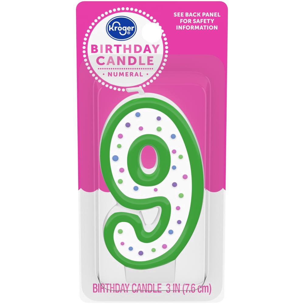 slide 2 of 2, Kroger #9 Numeral Candle, 3 in