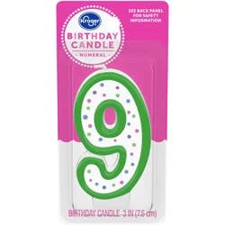Kroger #9 Numeral Candle