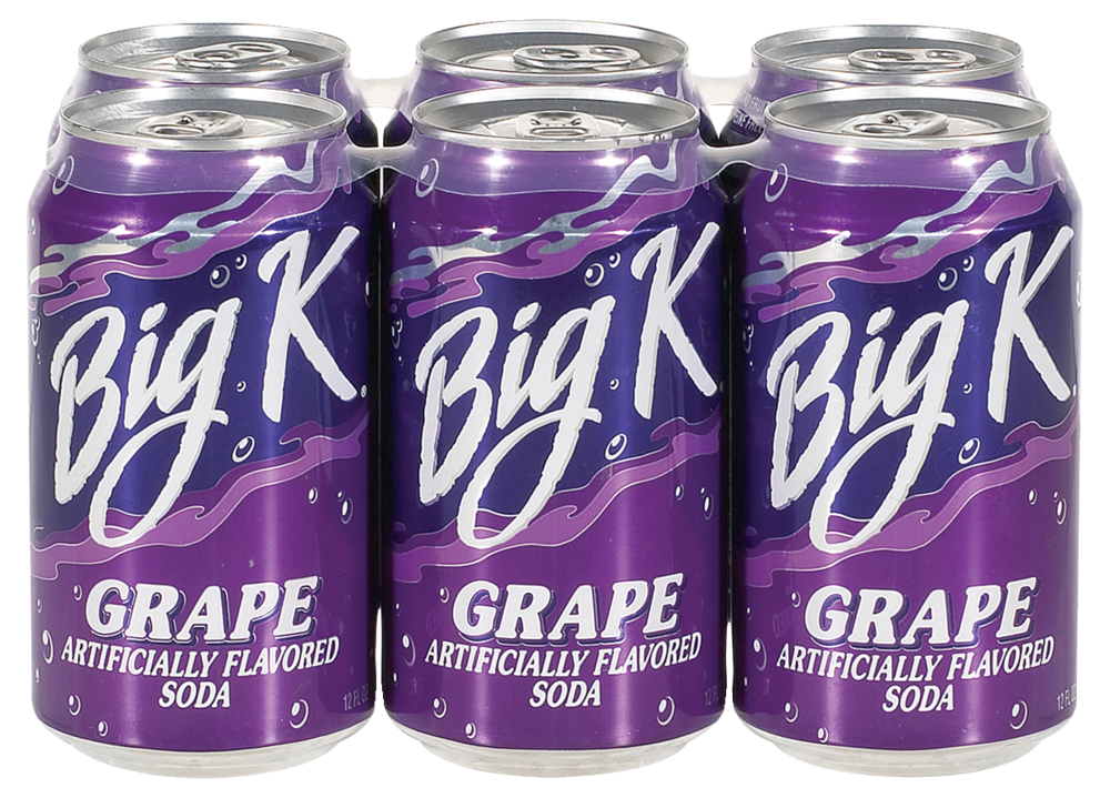 slide 1 of 1, Big K Grape Soda, 6 ct; 12 fl oz