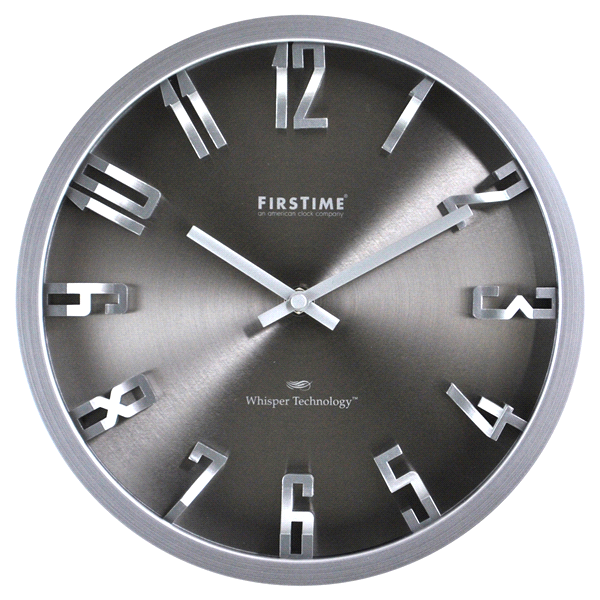 slide 1 of 1, FirsTime & Co. Steel Dimension Round Wall Clock - Silver, 10 in