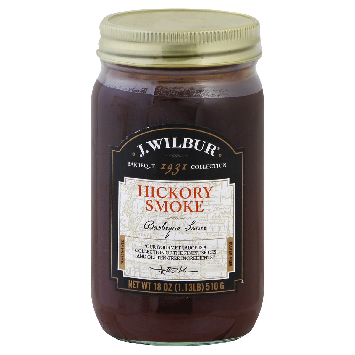 slide 1 of 2, J. Wilbur Hickory Smoke Barbeque Sauce, 18 oz