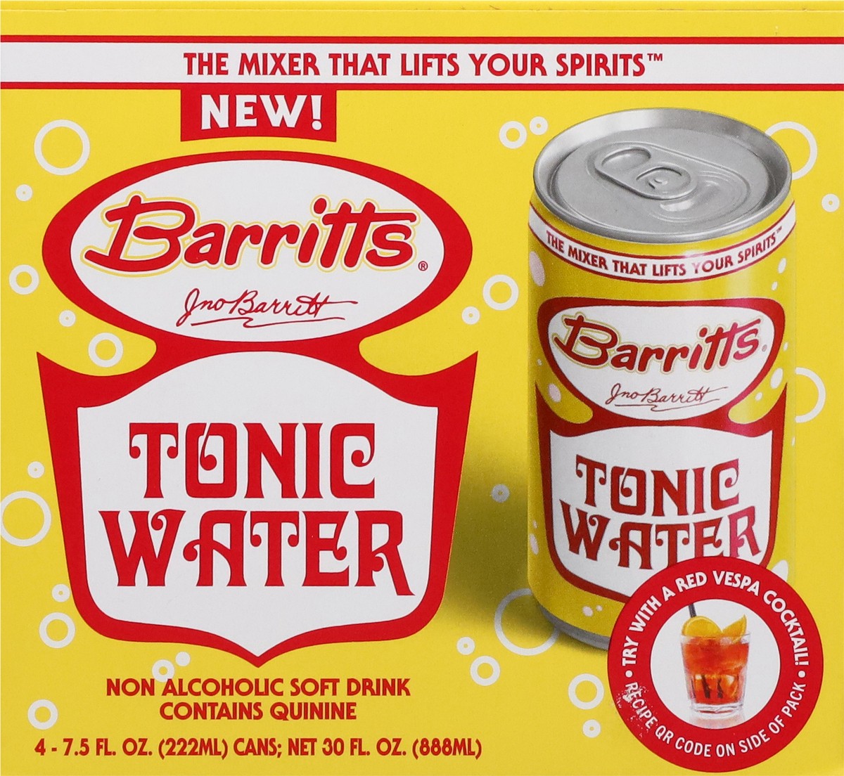 slide 9 of 13, Barritt's Non Alcoholic Tonic Water Soft Drink 4 - 7.5 fl oz Cans, 4 ct