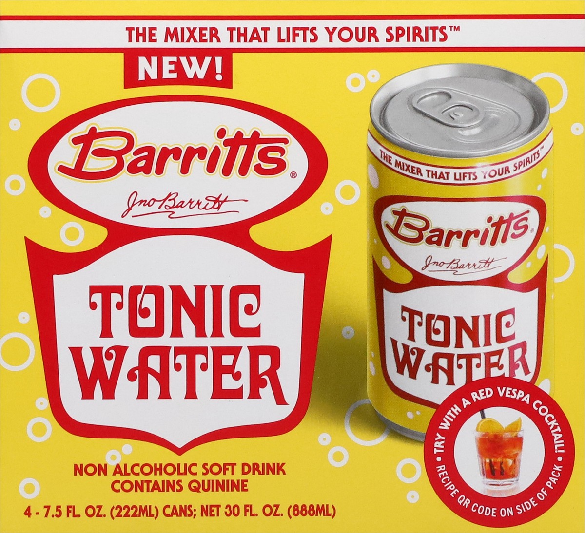slide 12 of 13, Barritt's Non Alcoholic Tonic Water Soft Drink 4 - 7.5 fl oz Cans, 4 ct