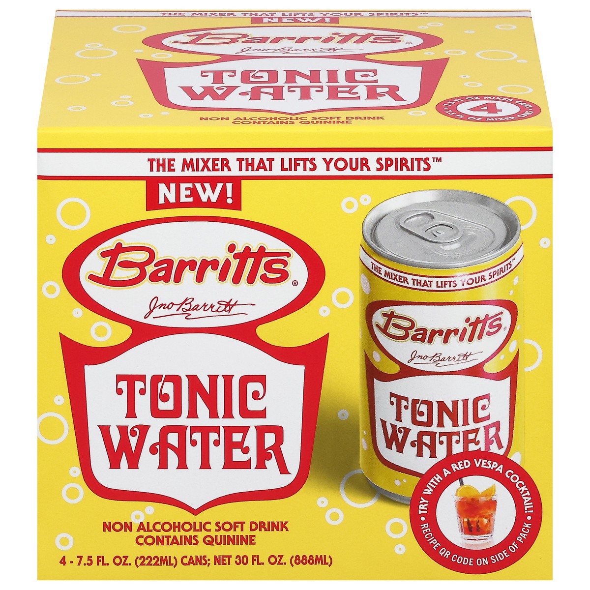 slide 2 of 13, Barritt's Non Alcoholic Tonic Water Soft Drink 4 - 7.5 fl oz Cans, 4 ct