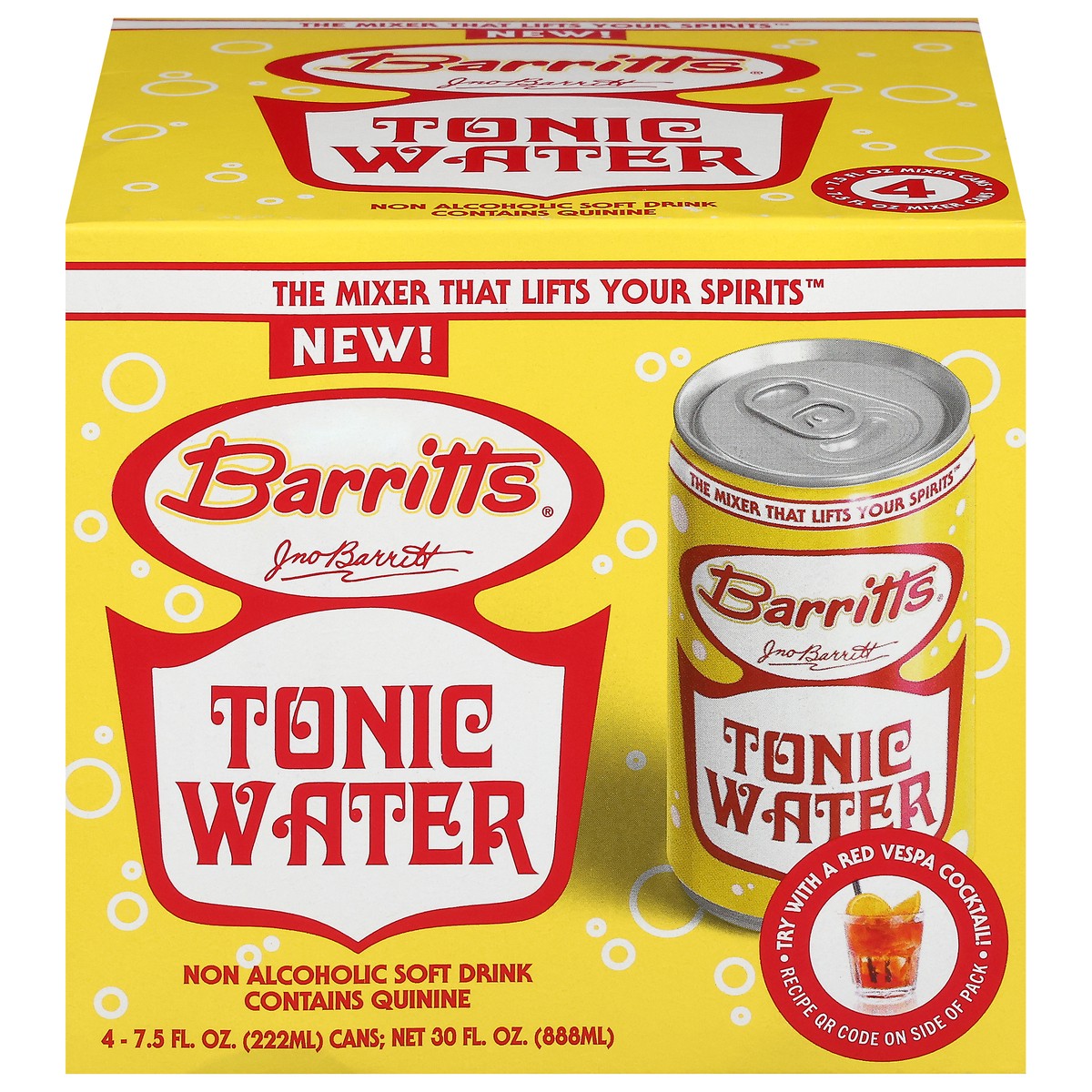 slide 1 of 13, Barritt's Non Alcoholic Tonic Water Soft Drink 4 - 7.5 fl oz Cans, 4 ct