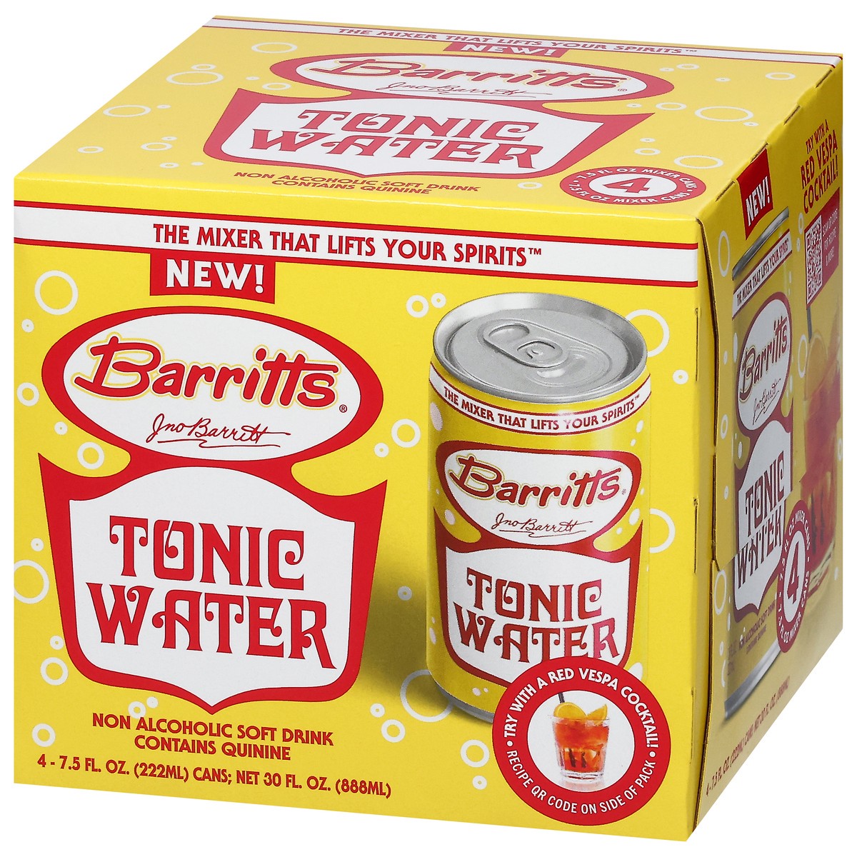 slide 10 of 13, Barritt's Non Alcoholic Tonic Water Soft Drink 4 - 7.5 fl oz Cans, 4 ct