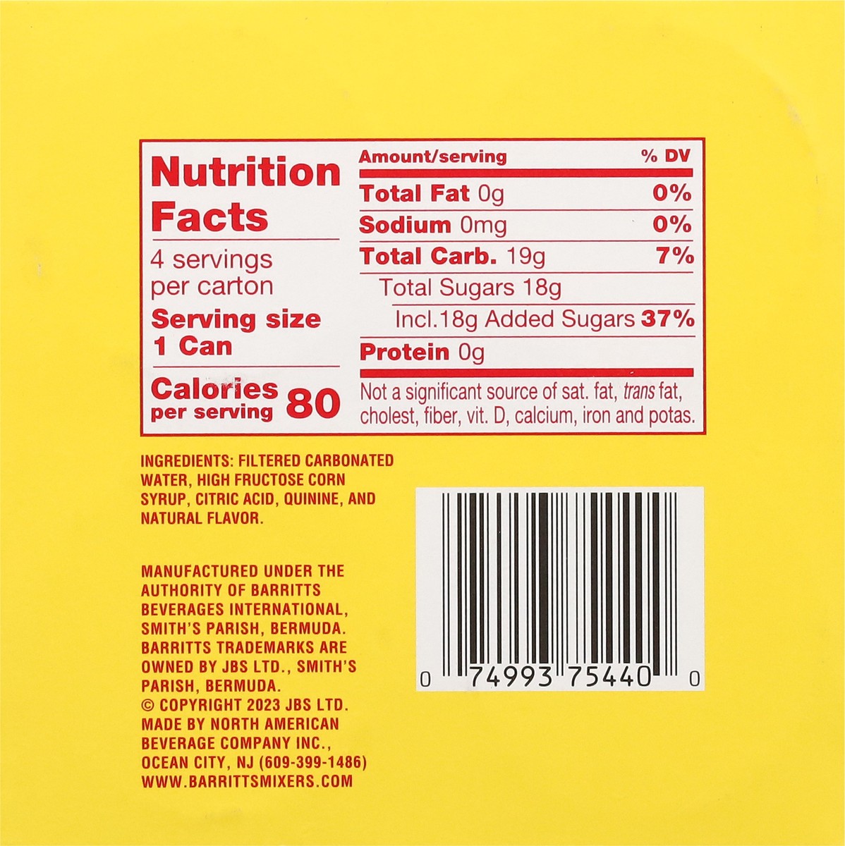 slide 7 of 13, Barritt's Non Alcoholic Tonic Water Soft Drink 4 - 7.5 fl oz Cans, 4 ct