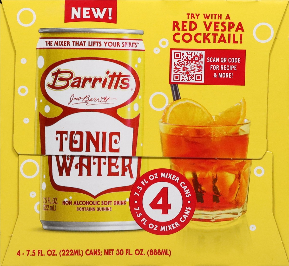 slide 3 of 13, Barritt's Non Alcoholic Tonic Water Soft Drink 4 - 7.5 fl oz Cans, 4 ct