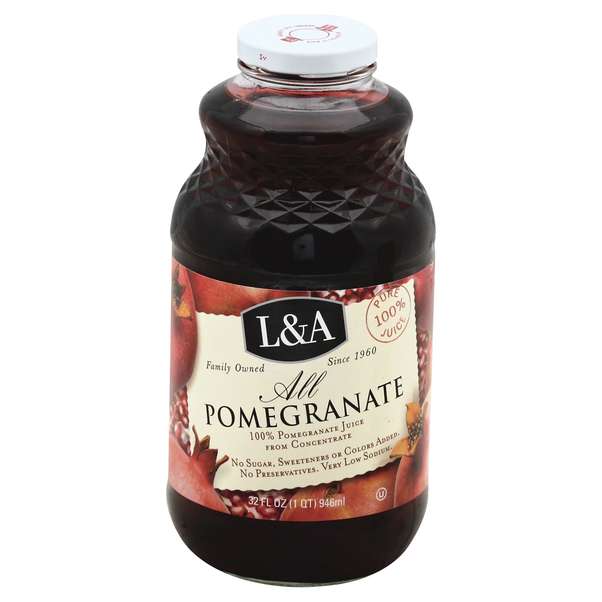slide 1 of 1, L&A Pomegranate Juice, 32 fl oz
