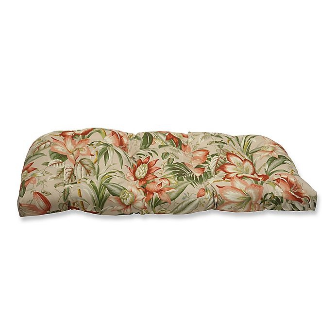 slide 1 of 1, Pillow Perfect Botanical Glow Wicker Loveseat Cushion - Tan, 1 ct