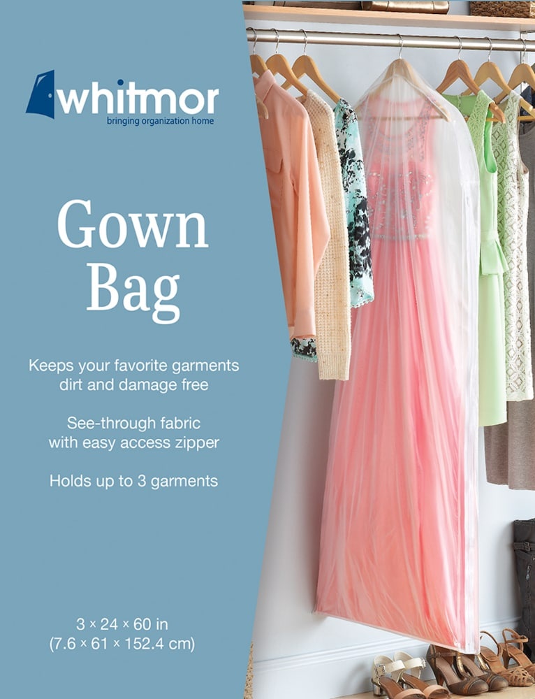 slide 1 of 1, Whitmor Gown Bag - Clear, 1 ct