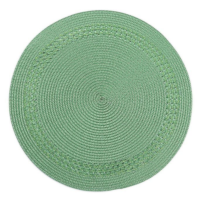 slide 1 of 1, Destination Summer Spiral Border Round Placemat - Green, 1 ct