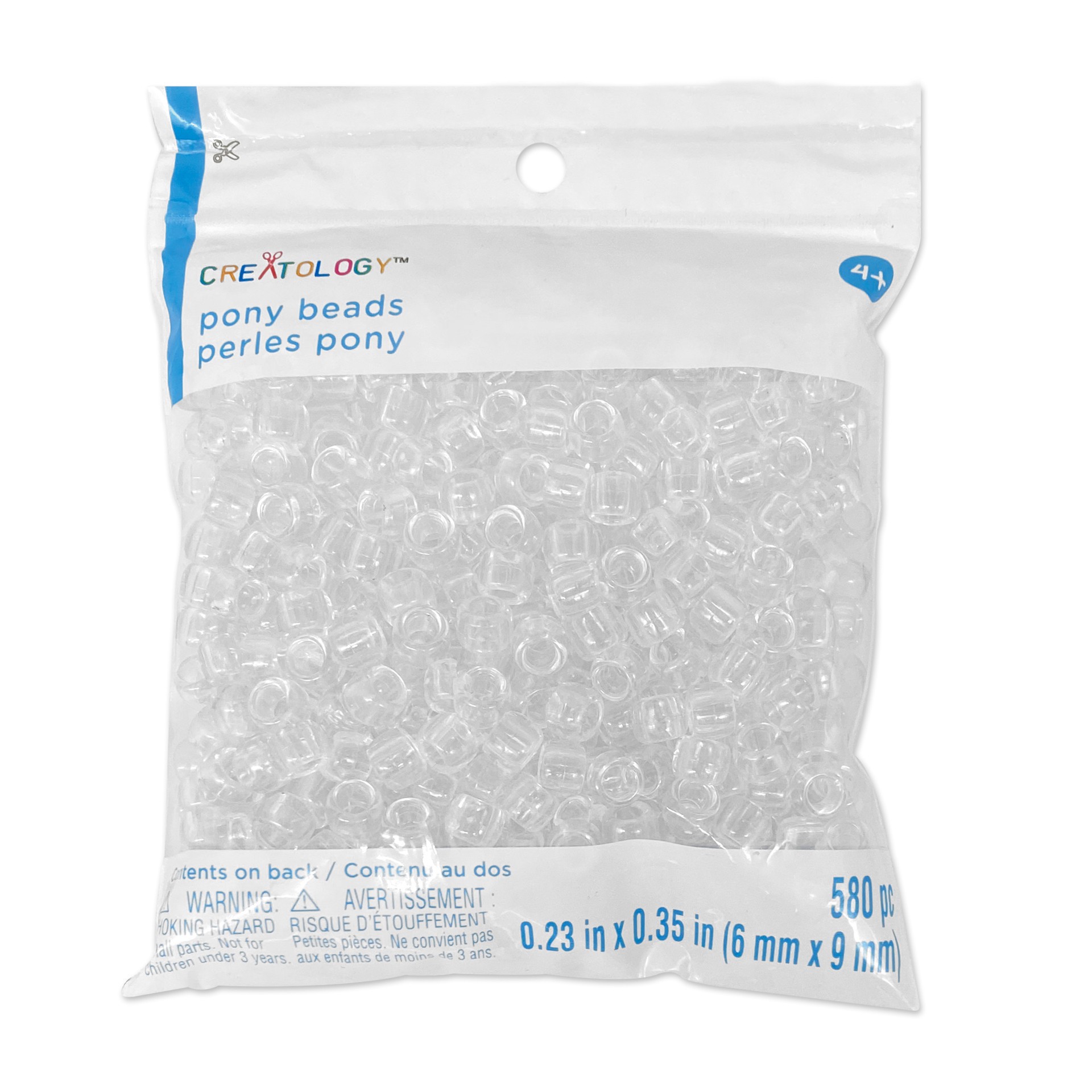 slide 3 of 3, Crystal Clear Pony Beads By Creatology, 6mm X 9mm, 6 mm