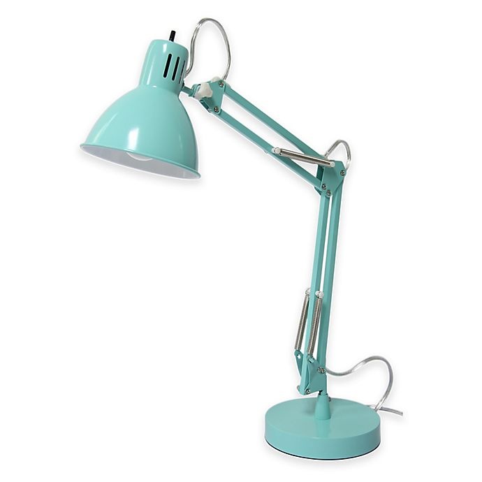 slide 1 of 2, Equip Your Space Architect Desk Lamp with USB Port - Pool Blue, 1 ct