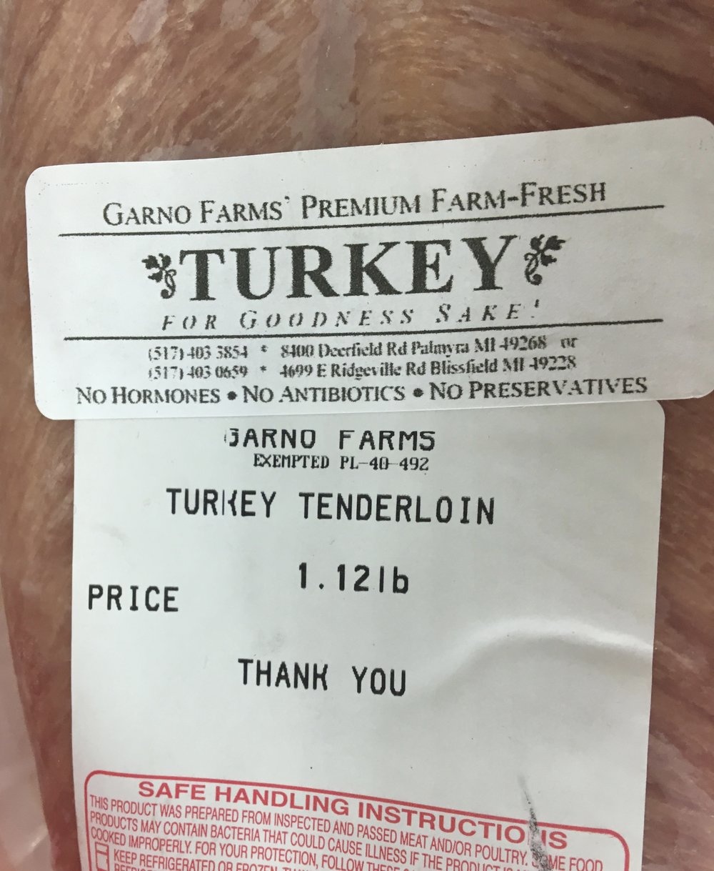 slide 1 of 1, Garno Farms Turkey Tenderloin, per lb