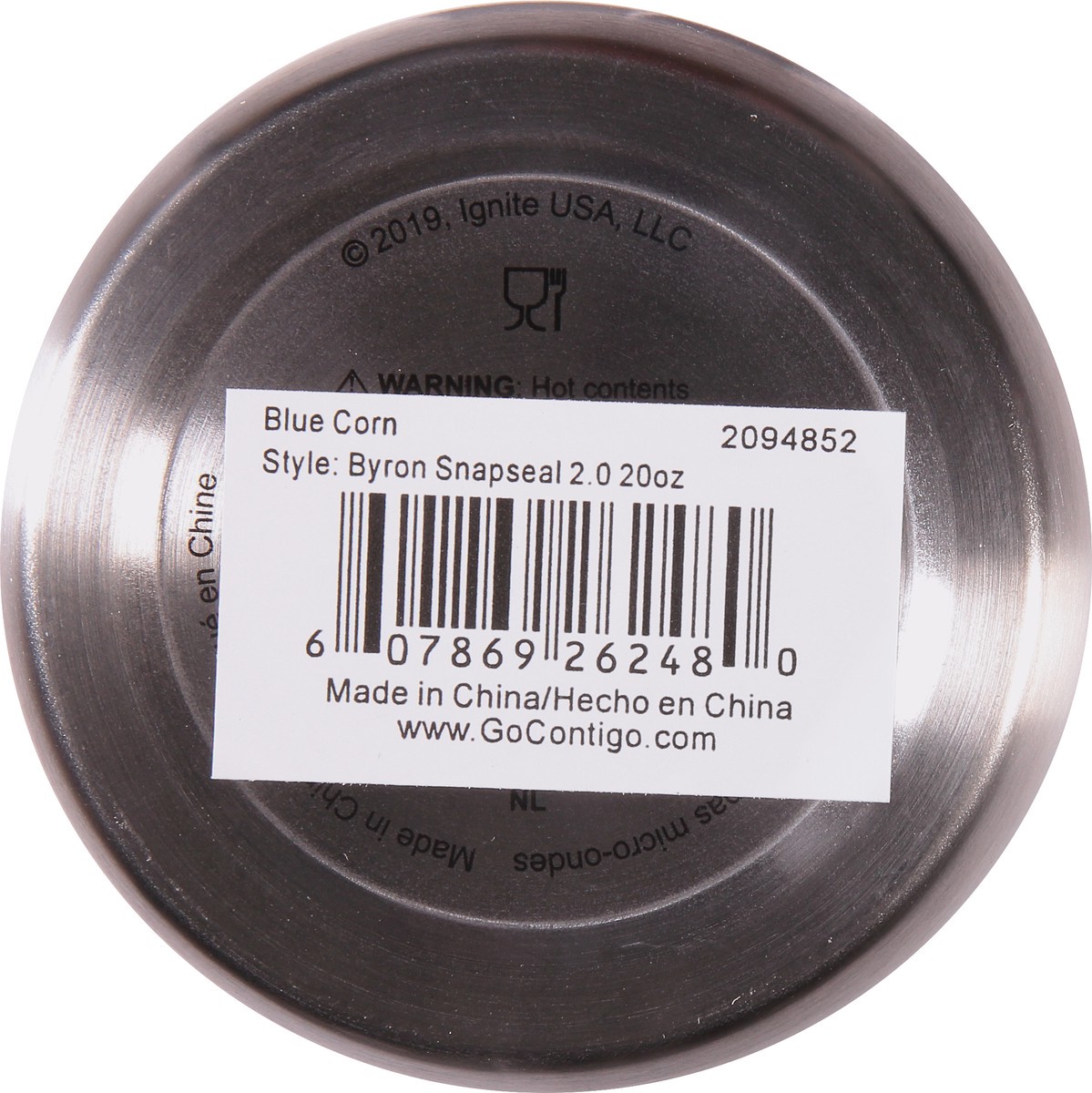 slide 4 of 9, Contigo SnapSeal Insulated Stainless Steel Travel Mug with Grip, Blue Corn, 20 oz