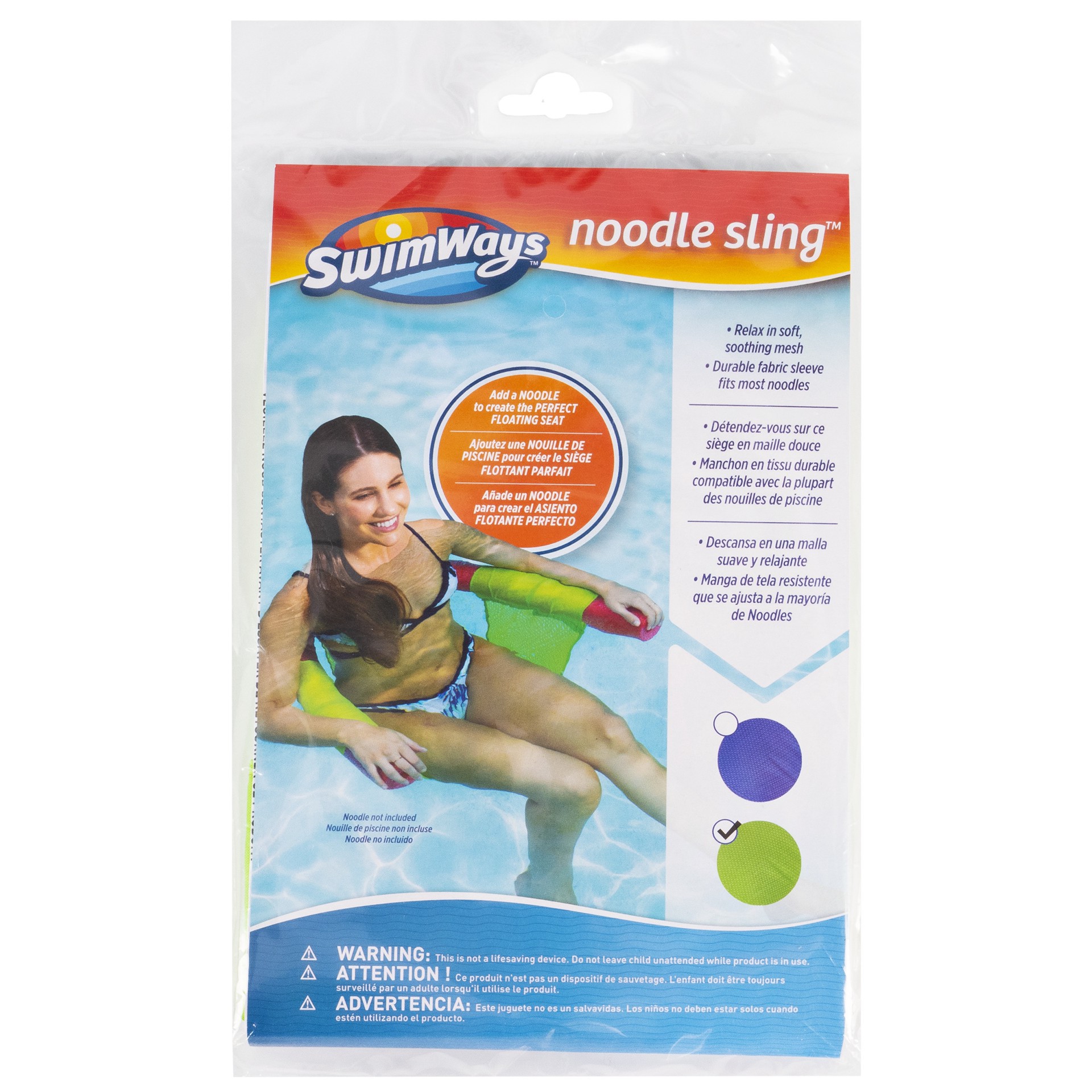 slide 2 of 5, SwimWays Noodle Sling - Floating Pool Chair (Styles and colors may vary), 1 ct