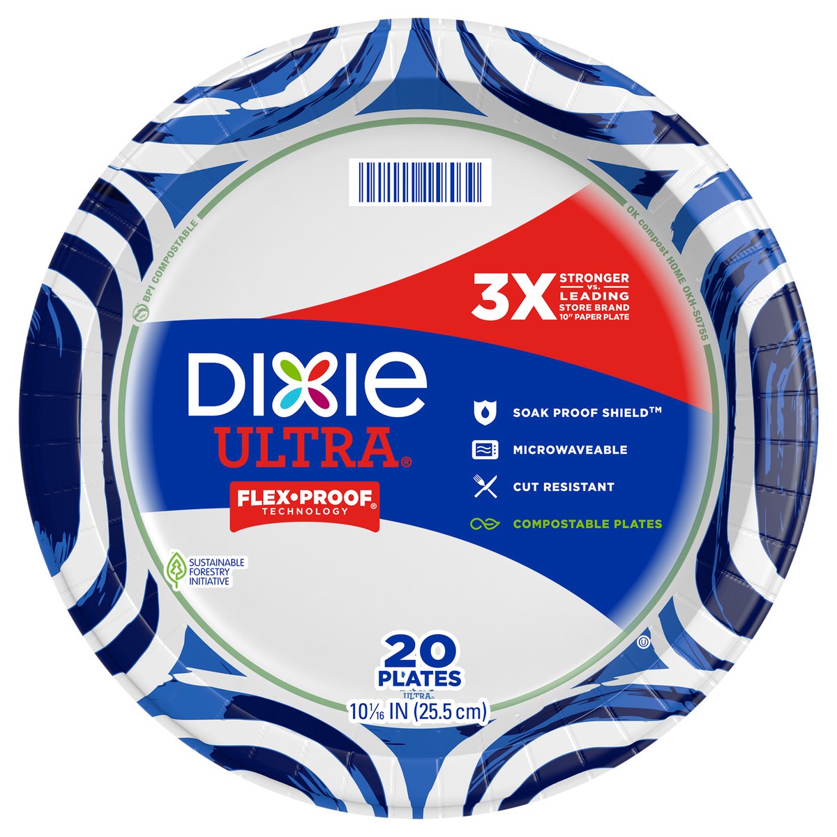 slide 1 of 7, Dixie Ultra Compostable 10 Inch Plates, 20 Count, 20 ct