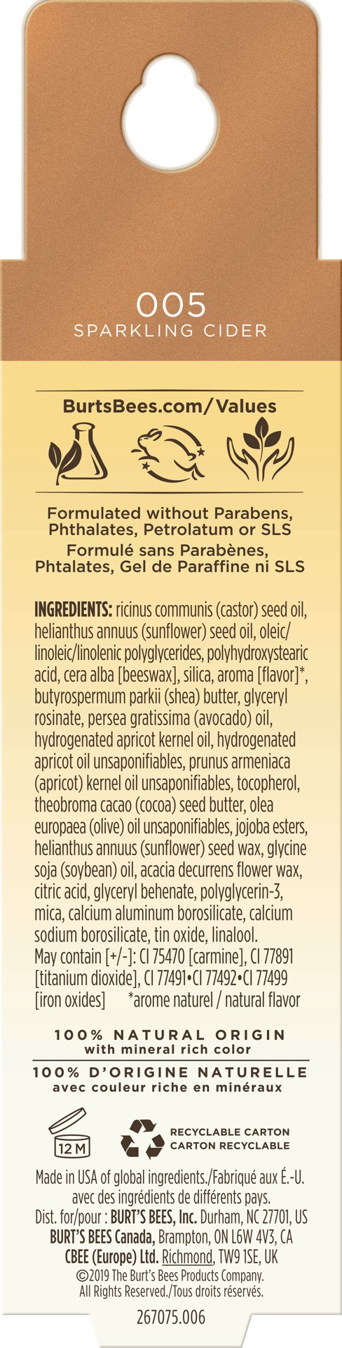 slide 5 of 5, Burt's Bees Burt''s Bees 100% Natural Origin Moisturizing Lip Gloss, Sparkling Cider - 1 Squeeze Tube, 0.5 oz