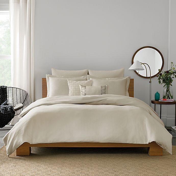 slide 1 of 1, Real Simple Lattice King Duvet Cover - Stone, 1 ct