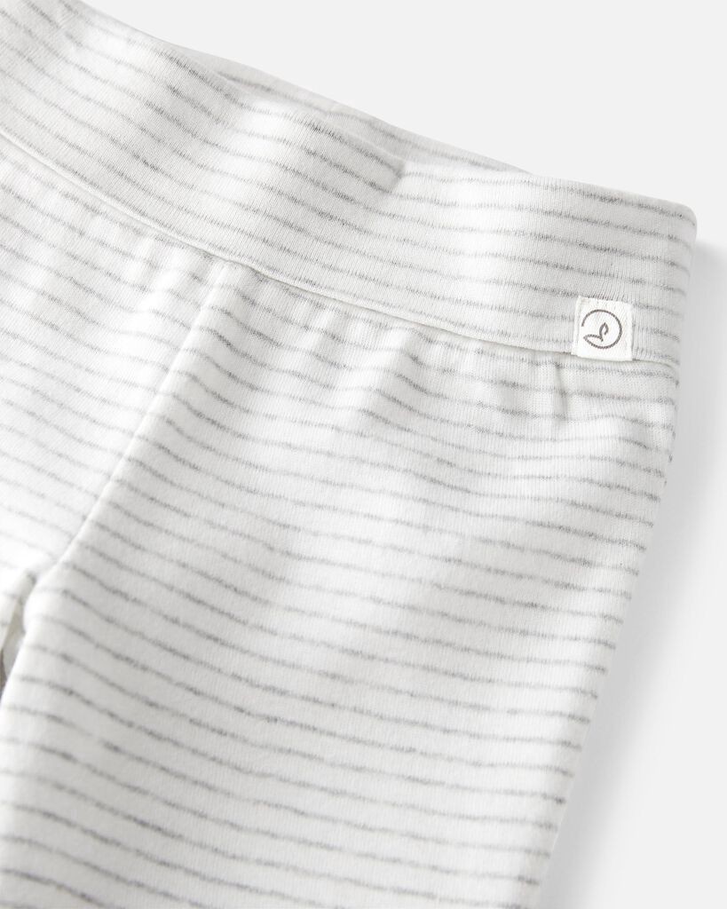 slide 2 of 3, Littleplanet Baby 2-Pack Organic Cotton Grow-With-Me Pants Heather Grey, Stripes 24M, 1 ct