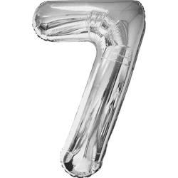 Number 7 Silver Air-Filled Balloon