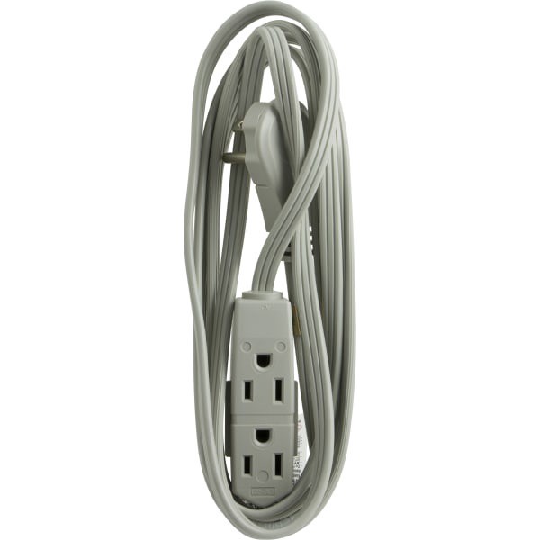 slide 1 of 2, GE 3-Outlet Office Extension Cord, Gray, 8 ft