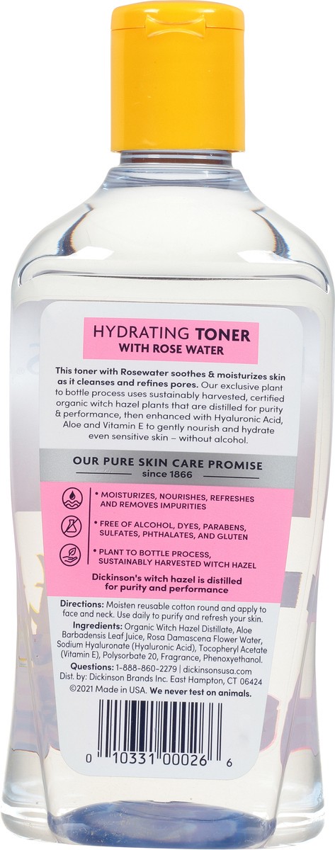 slide 2 of 9, Dickinson's Alcohol Free Hydrating Original Witch Hazel Toner with Rose Water 16 fl oz, 16 oz