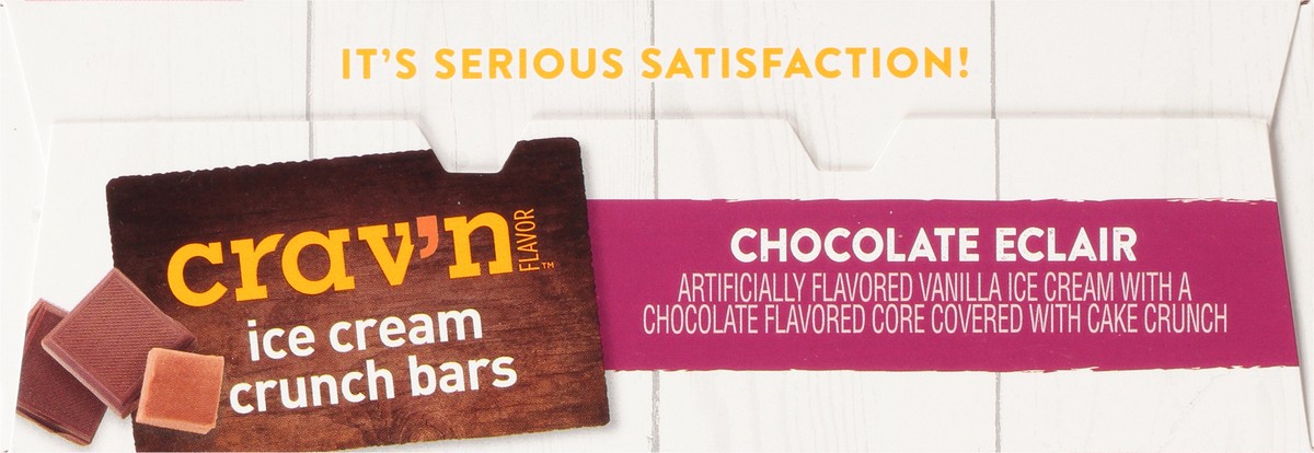 slide 3 of 9, Crav'n Flavor Ice Cream Crunch Bars, Chocolate Eclair 6-3 Fl Oz. Bars, 18 fl oz