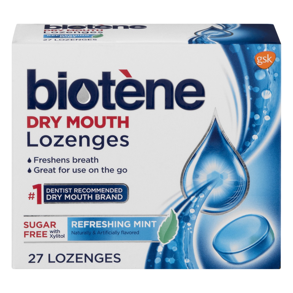 slide 1 of 3, Biotène Biotene Dry Mouth with Xylitol Sugar Free Refreshing Mint Lozenges 27 ea, 27 ct